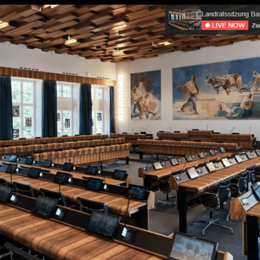 Landratsaal Liestal mit neuer Abstimmungsanlage